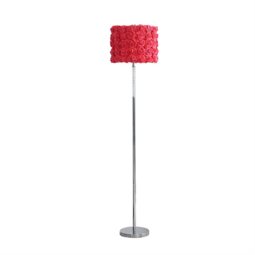 Simplie Fun 63in red roses in bloom acrylic/metal floor lamp