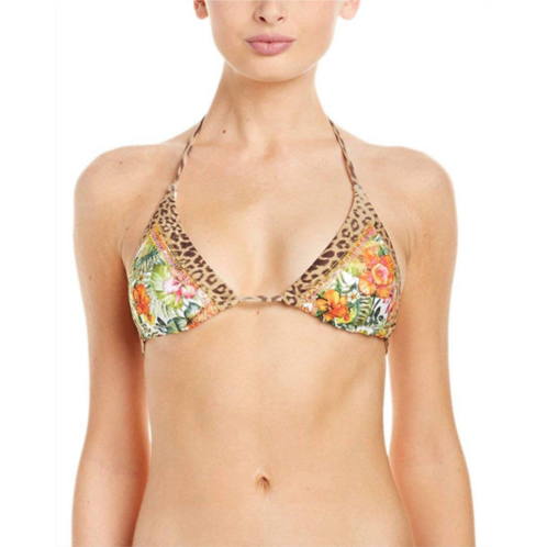 PQ Swim womens embroidered mix up triangle cup bikini top swimsuit in aloha