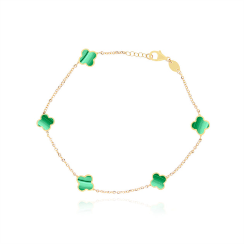 The Lovery mini malachite clover bracelet