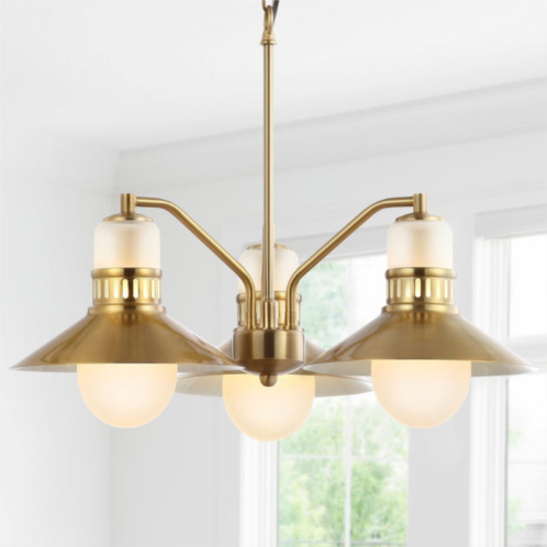 JONATHAN Y colin 3-light 22 adjustable iron/glass retro hurricane led chandelier