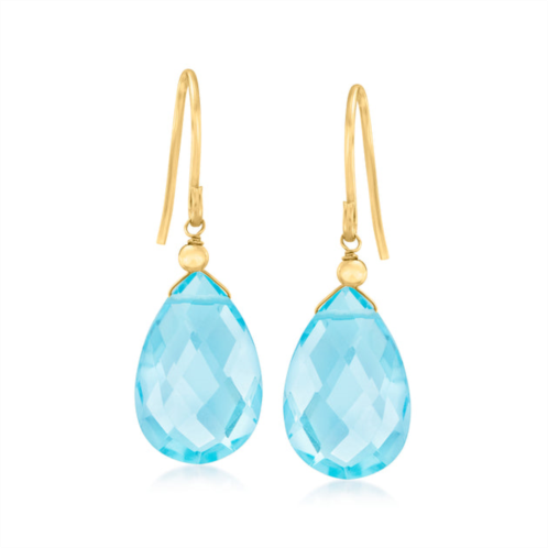 Canaria Fine Jewelry canaria sky blue topaz drop earrings in 10kt yellow gold