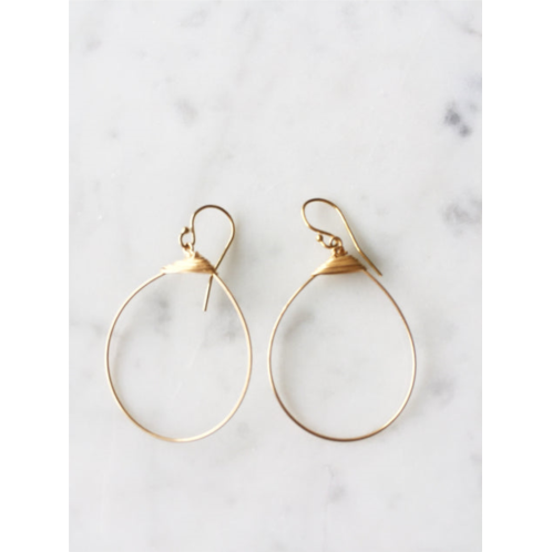 A Blonde and Her Bag small featherweight hoop earring in gold with gold wrap