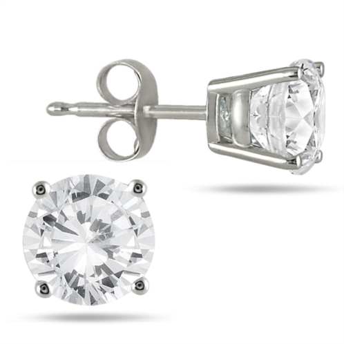 Monary 1/2 carat tw round diamond solitaire earrings in 14k white gold
