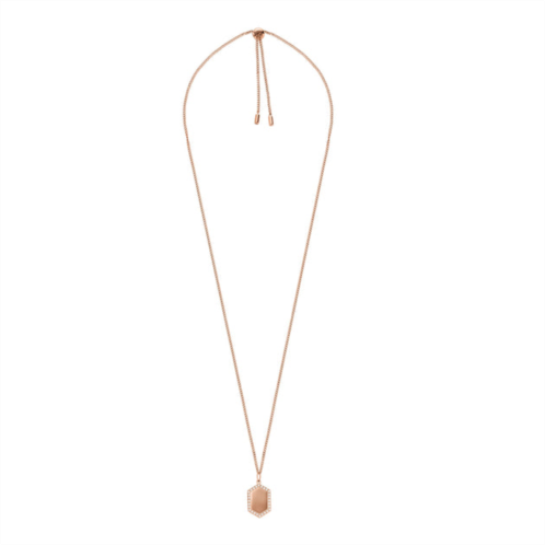 Fossil womens elliott rose gold-tone stainless steel pendant necklace
