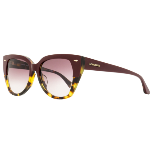 Longines womens butterfly sunglasses lg0016h 71t bordeaux/havana 55mm