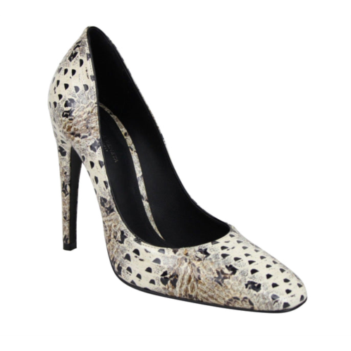 Bottega Veneta womens ivory / leather elaphe circle stiletto heels