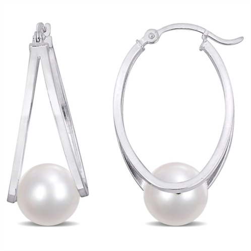Mimi & Max 8-8.5mm cultured freshwater pearl earrings in sterling silver