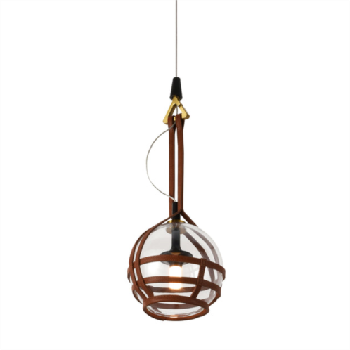 VONN Lighting bari vap2171ab 7 integrated led pendant lighting fixture with glass shade in antique brass