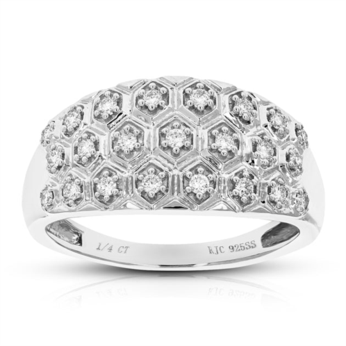 Vir Jewels 1/4 cttw round cut lab grown diamond .925 sterling silver engagement ring prong set