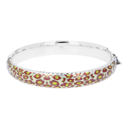 Vir Jewels sterling silver red and yellow enamel bangle
