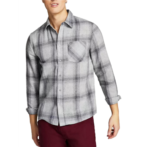 And Now This mens flannel collared button-down shirt