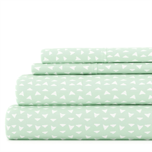 Ienjoy Home urban arrows jade pattern sheet set ultra soft microfiber bedding, queen