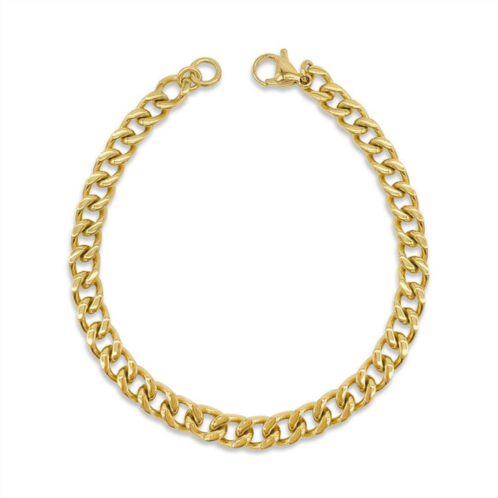 Adornia 7mm cuban chain bracelet gold 9