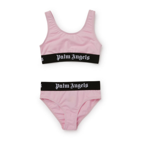 PALM ANGELS pink logo bikini