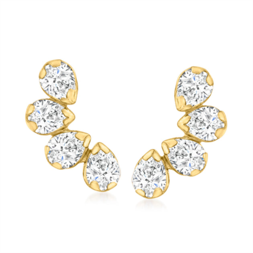 Ross-Simons cz curved ear climbers in 14kt yellow gold