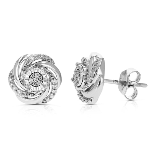 Vir Jewels 1/10 cttw round lab grown diamond stud earrings .925 sterling silver prong set, 2/3 inch