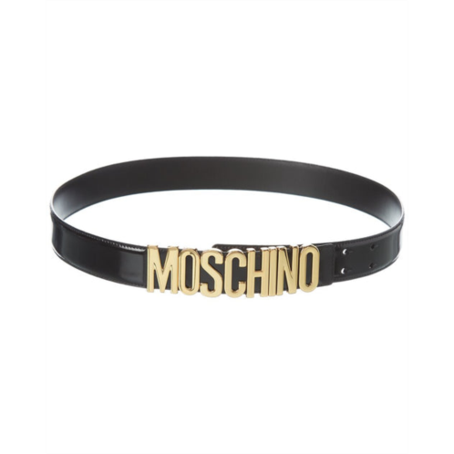 Moschino logo buckle leather belt