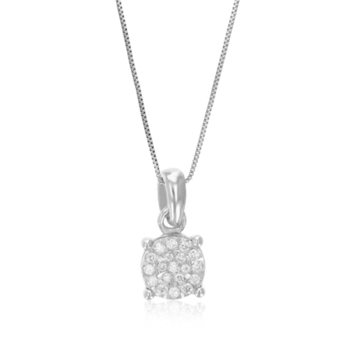 Vir Jewels 1/12 cttw lab grown diamond circle pendant necklace .925 sterling silver 1/4 inch with 18 inch chain