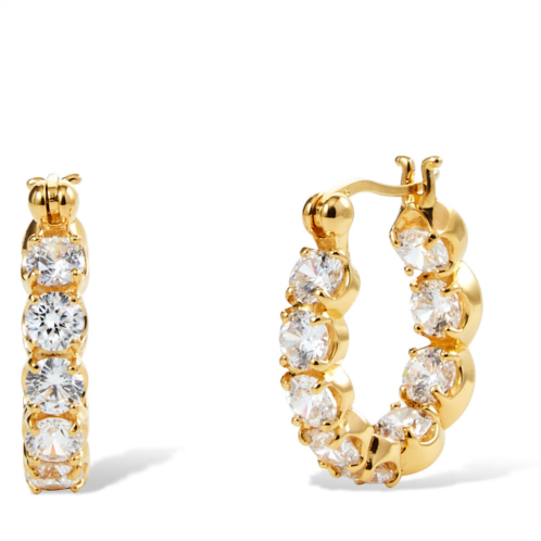 Savvy Cie Jewels ss 925 inside out white cz hoop earrings