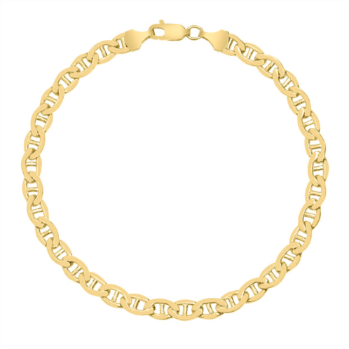 Monary 14k yellow gold filled 4.9mm mariner link chain bracelet with lobster clasp