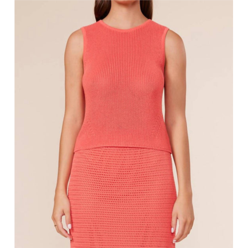 LUCY PARIS may knit top in coral