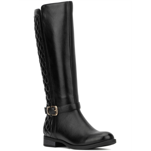 New York & Company womens faux leather quilted knee-high boots