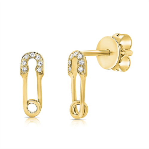 Sabrina Designs 14k gold & diamond safety pin studs