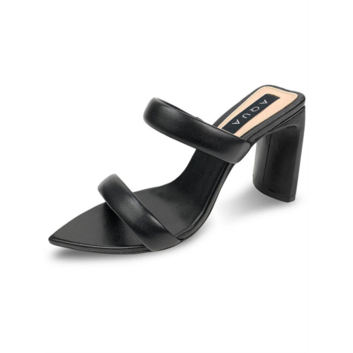 Aqua strappy womens dressy leather heels