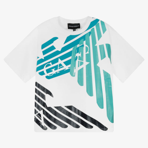 Armani white multi eagle print t-shirt