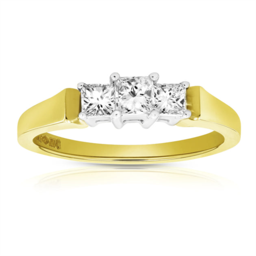 Vir Jewels 1/2 cttw diamond 3 stone ring 14k yellow gold