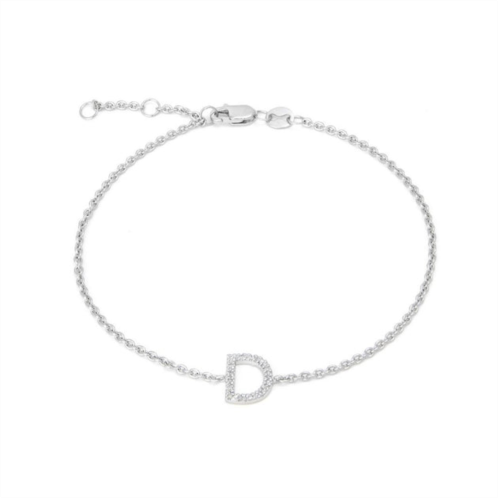 Monary silver diamond d initial bracelet 7+1