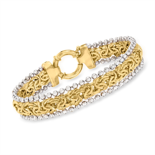Ross-Simons byzantine beaded bracelet in sterling silver and 18kt yellow gold over sterling