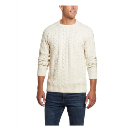 Weatherproof Vintage mens cable knit long sleeve crewneck sweater