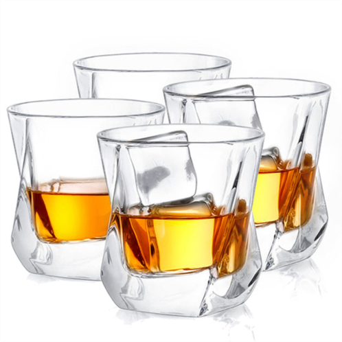 JoyJolt aurora crystal whiskey glasses - 8.1 oz - set of 4