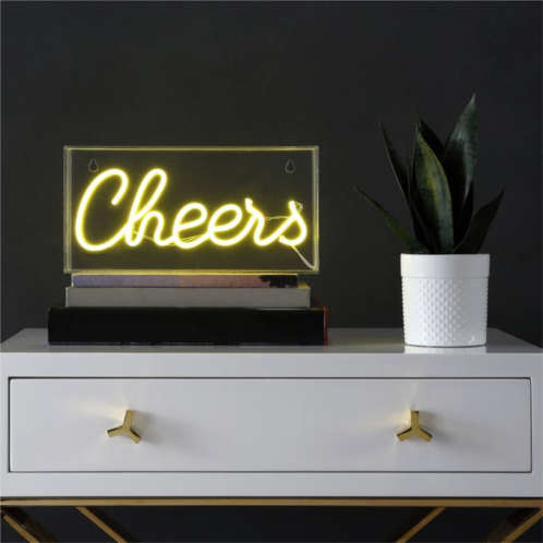 JONATHAN Y cheers 11.8 contemporary glam acrylic box usb operated led neon light