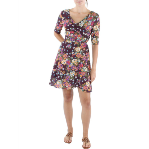 WAYF womens floral print short mini dress