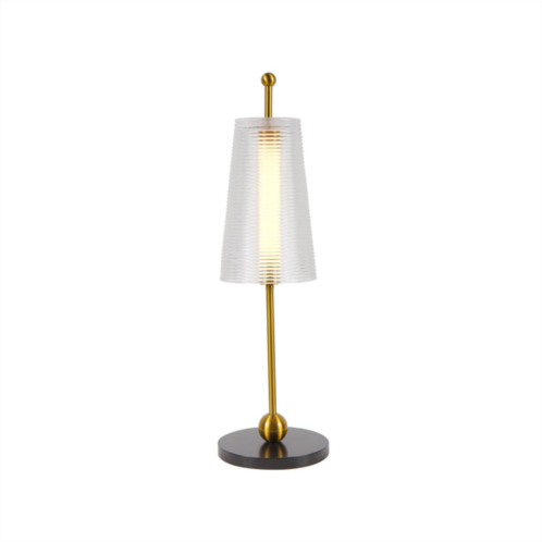 VONN Lighting toscana vat6101ab 20 height integrated led table lamp with glass shade in antique brass