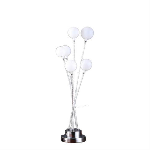 Simplie Fun 27.5 in 6-light acrylic globe aluminun led chrysanthe silver chrome metal table lamp