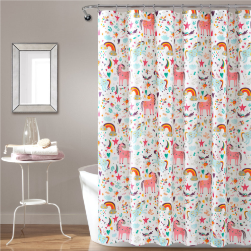 Lush Decor unicorn heart shower curtain
