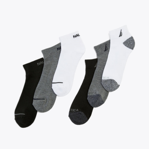 Nautica mens athletic logo quarter socks, 6-pack