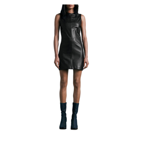 Rag & Bone womens faux leather mini shift dress