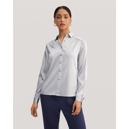 LILYSILK long sleeves collared silk blouse