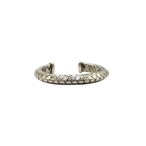 Bottega veneta intrecciato cuff bracelet in silver metal