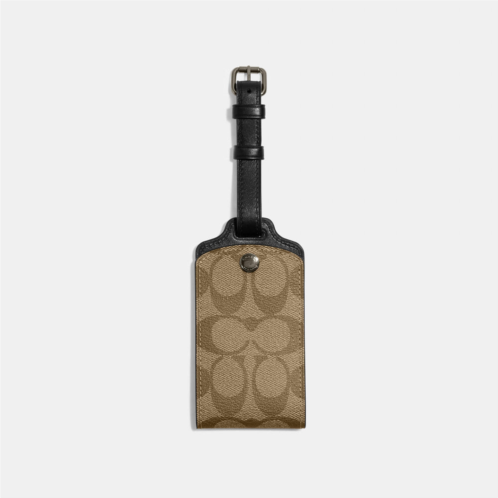 Coach Outlet luggage tag in signature canvas