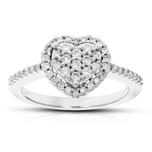 Vir Jewels 1/2 cttw round cut lab grown diamond wedding engagement ring .925 sterling silver prong set