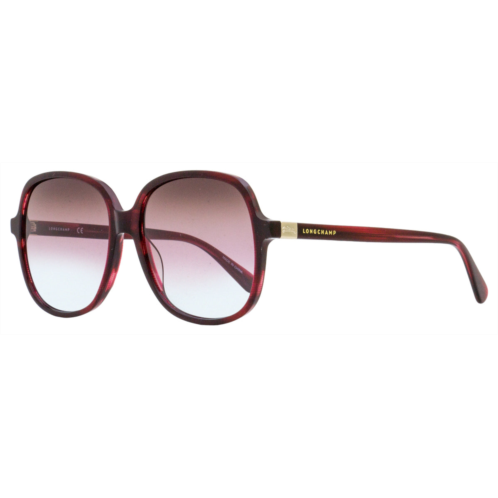 Longchamp womens square sunglasses lo668s 514 marble rouge 58mm