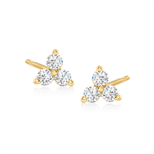 RS Pure ross-simons diamond earrings in 14kt yellow gold