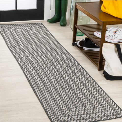 JONATHAN Y chevron modern concentric squares indoor/outdoor area rug