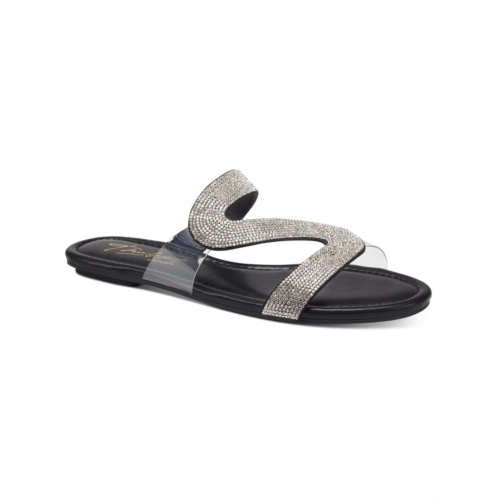 Thalia Sodi bianca womens faux leather rhinestone slide sandals