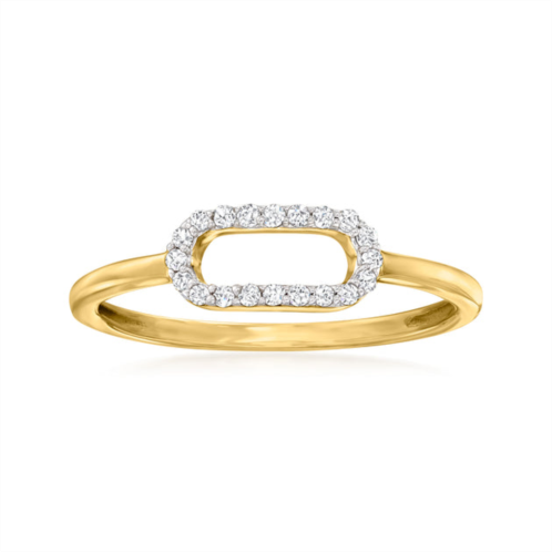 RS Pure ross-simons diamond paper clip link ring in 14kt yellow gold